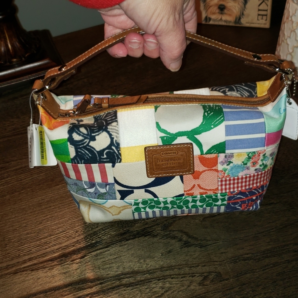 New Coach Patchwork Shoulder Handbag
